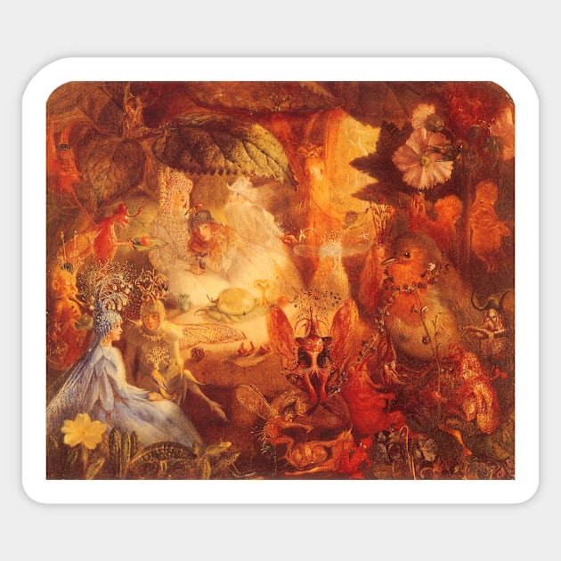 Vintage Fairy Tales, The Captive Robin by John Anster Fitzgerald Sticker by MasterpieceCafe